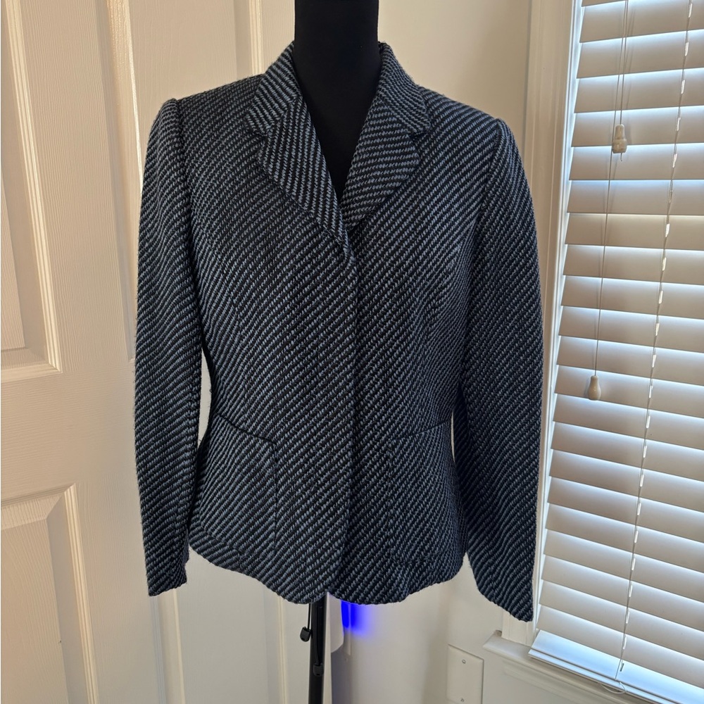 Sag Harbor Black and White Striped Blazer